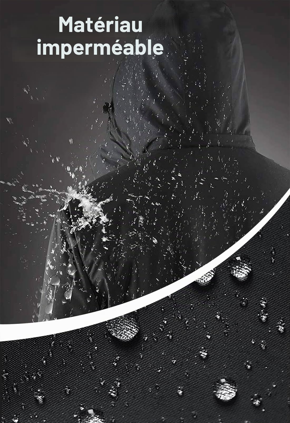VêTements ImperméAbles Femme Avec Bande RéFléChissante,Veste De Pluie Pour Voyages Et Le VéLo,Style Vestes De RandonnéE Anti-Pluie