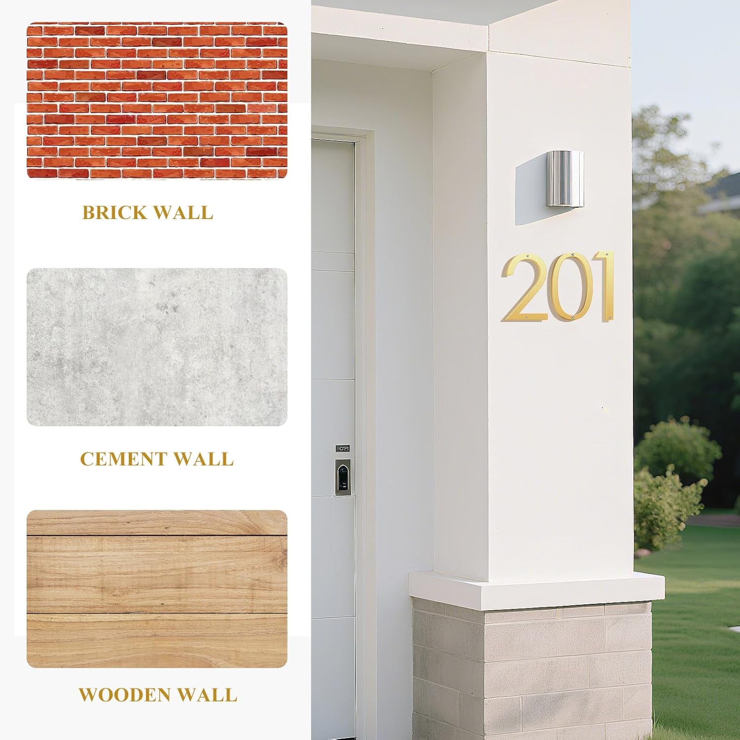 Friendship 12 Inch Modern House Numbers for Outside Gold Coated Floating Metal Address Numbers Plaques for Mailbox & Home Sign (0)