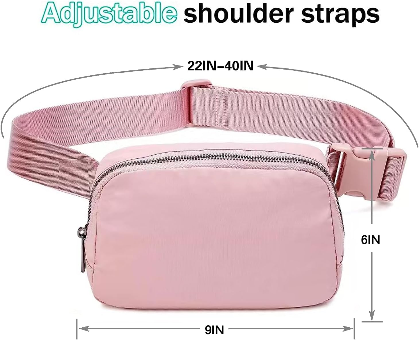Belt Bag for Women Fanny Pack Dupes, Fashion Crossbody Waist Pack Bag with Adjustable Strap, Everywhere Belt Bag for Travel Outdoors Running Hiking(Pink) - Image 3