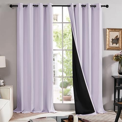 Miniatura 63 de Deconovo - Cortinas opacas 100% con forro, aisladas térmicamente, con reducción de ruido, certificadas por Oeko-TEX, con ojales en la parte Gris
