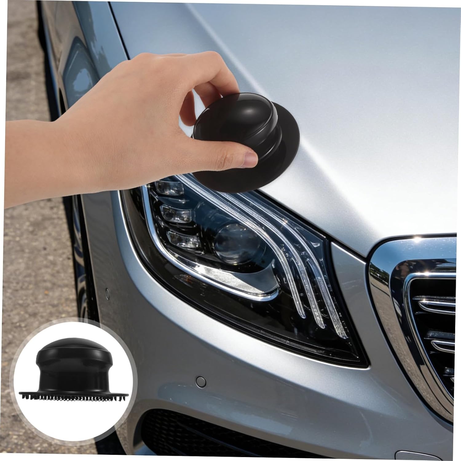 4pcs Car Detail Hand Grip Tool Round Plastic Wax Applicator Handle for Polishing Foam Pads Buffing Car Finish Detailing Accessories