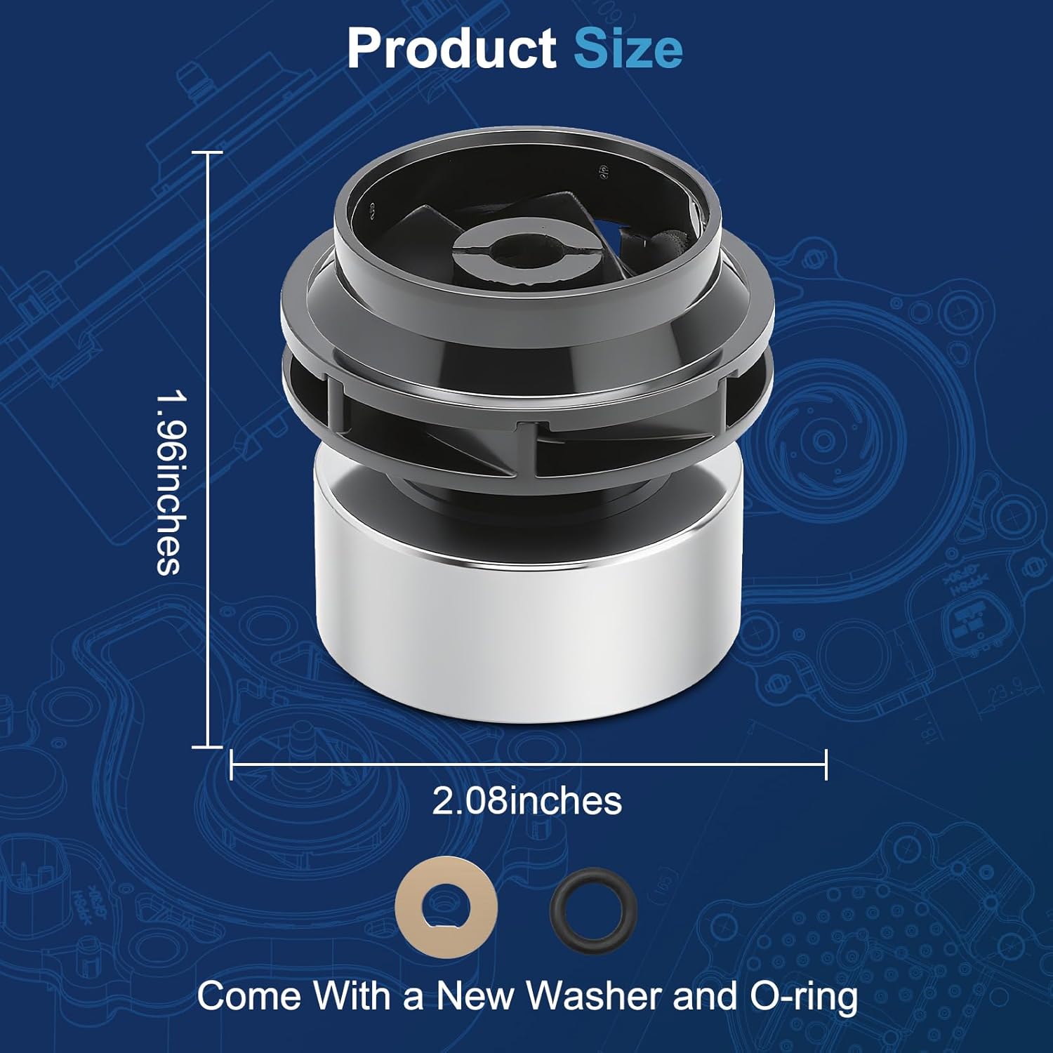 Upgrade Stainless Steel Electric Water Pump Rotor Compatible with Toyota Prius 2010 2011 2012 2013 2014 2015 Replacement for Lexus CT 2010-2016, 161A0-29015
