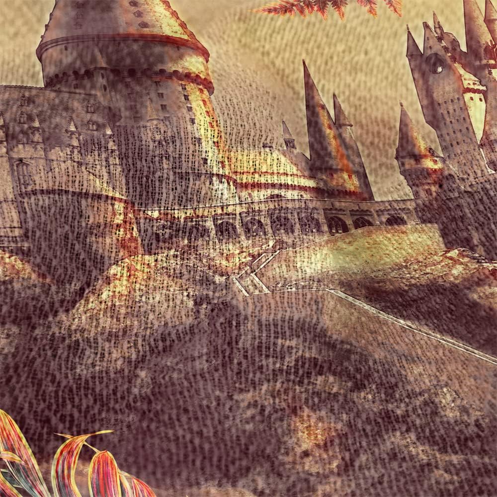 Harry Potter Blanket, 50"x60" Floral Lines Hogwarts Woven Tapestry Cotton Blend Fringed Throw Blanket