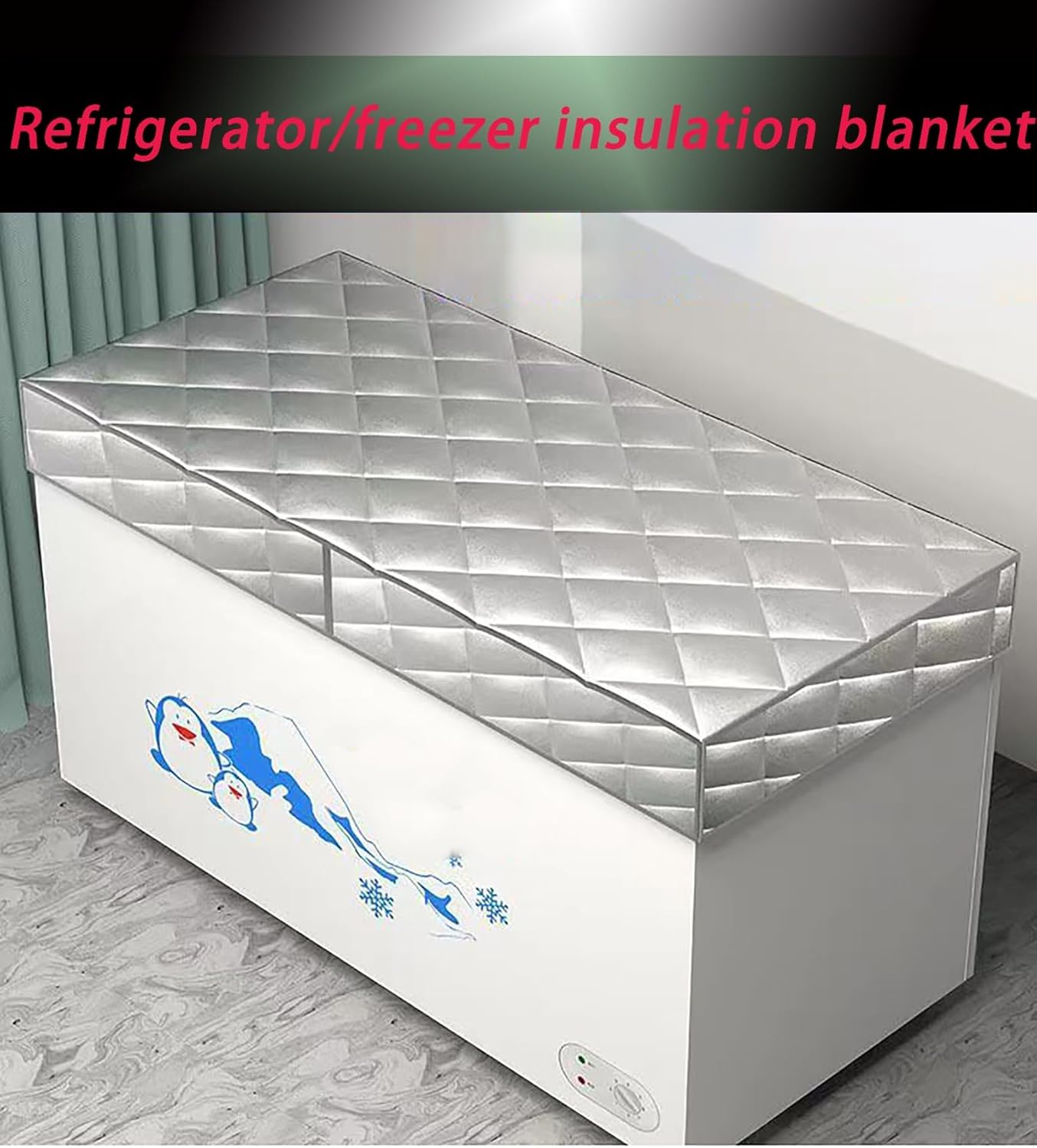 Freezer Insulated Cover: Thermal Insulation Blanket for Refrigerators Chest Freezer Beverage Coolers - Waterproof and Insulated Top Cover for Outdoor Use(6.2x2.8ft)