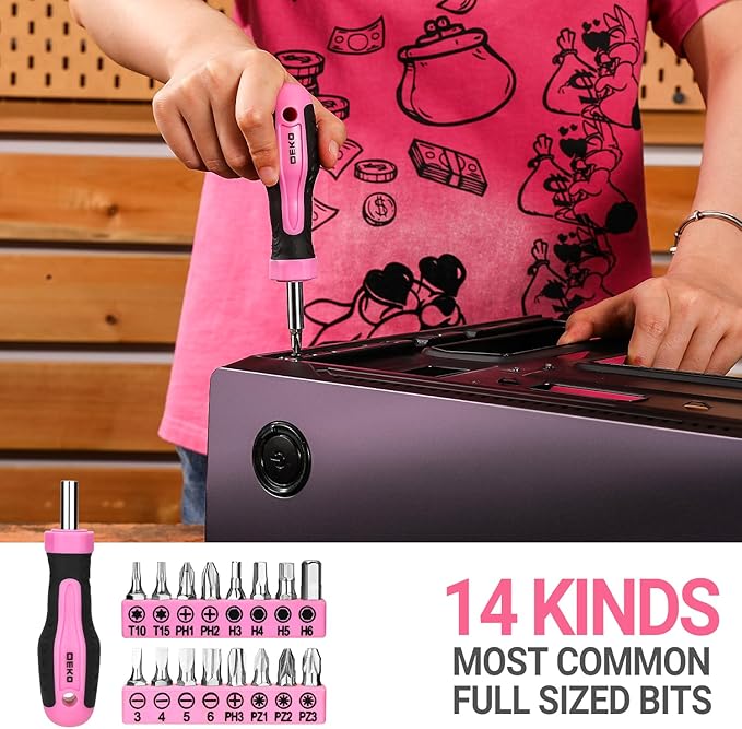 Kit de Herramientas DEKOPRO para Mujeres, 42 Piezas, Color Rosa miniatura 6