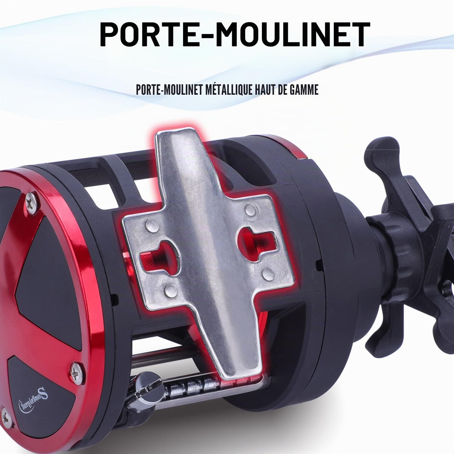 Sougayilang Trolling Reel Level Wind Conventional Reel Graphite Body Fishing Reel, Durable Stainless-Steel, Large Line Capacity
