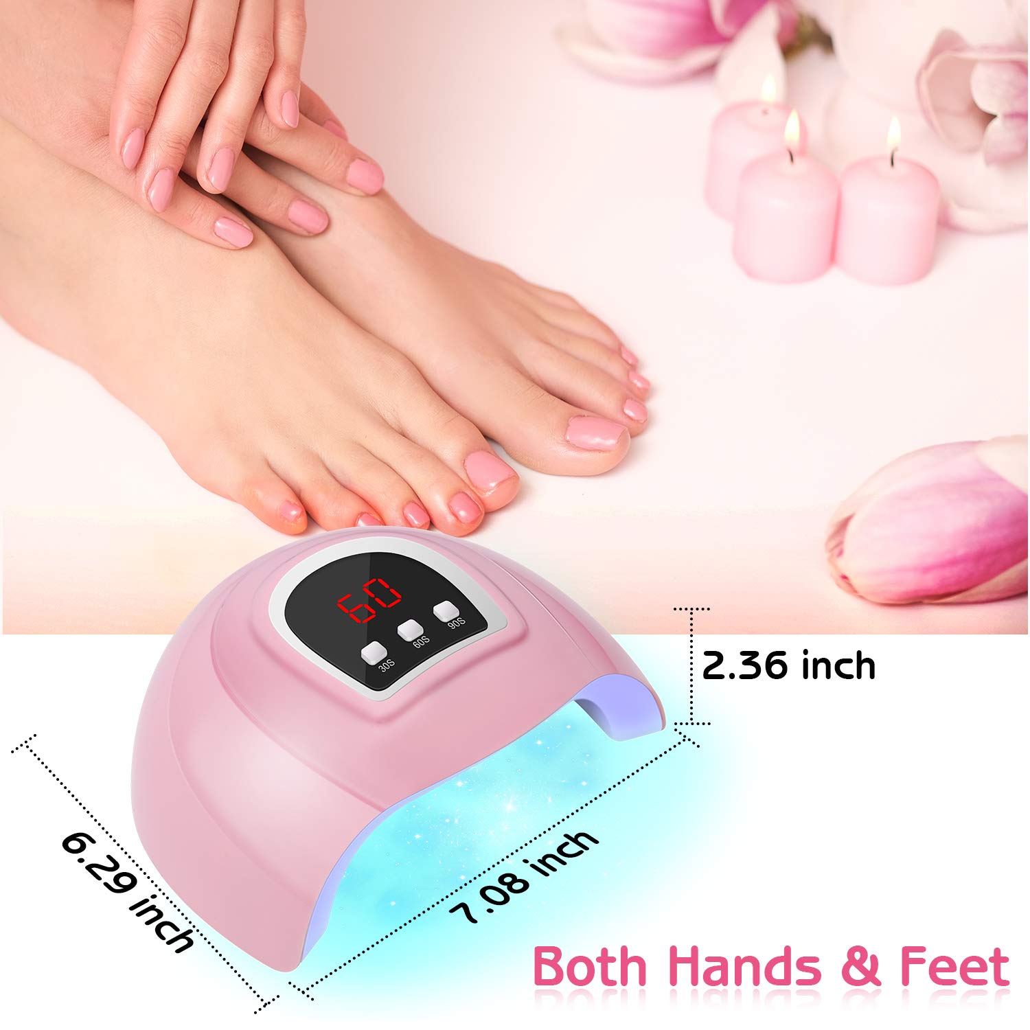 LED Nail Lamp, Professional Nail Dryer 54W, Portable Nail Dryer with Timer/Sensor/LCD Display Suitable for Fingernails and Toenails, Home and Salon : Beauty & Personal Care