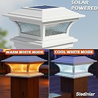 Vista 3 de SIEDiNLAR Luces de Tapa Solar para Postes de Exterior de Vidrio LED para Valla y Terraza 2 Modos para Postes de Vinilo y Madera de 4x4 5x5 6x6