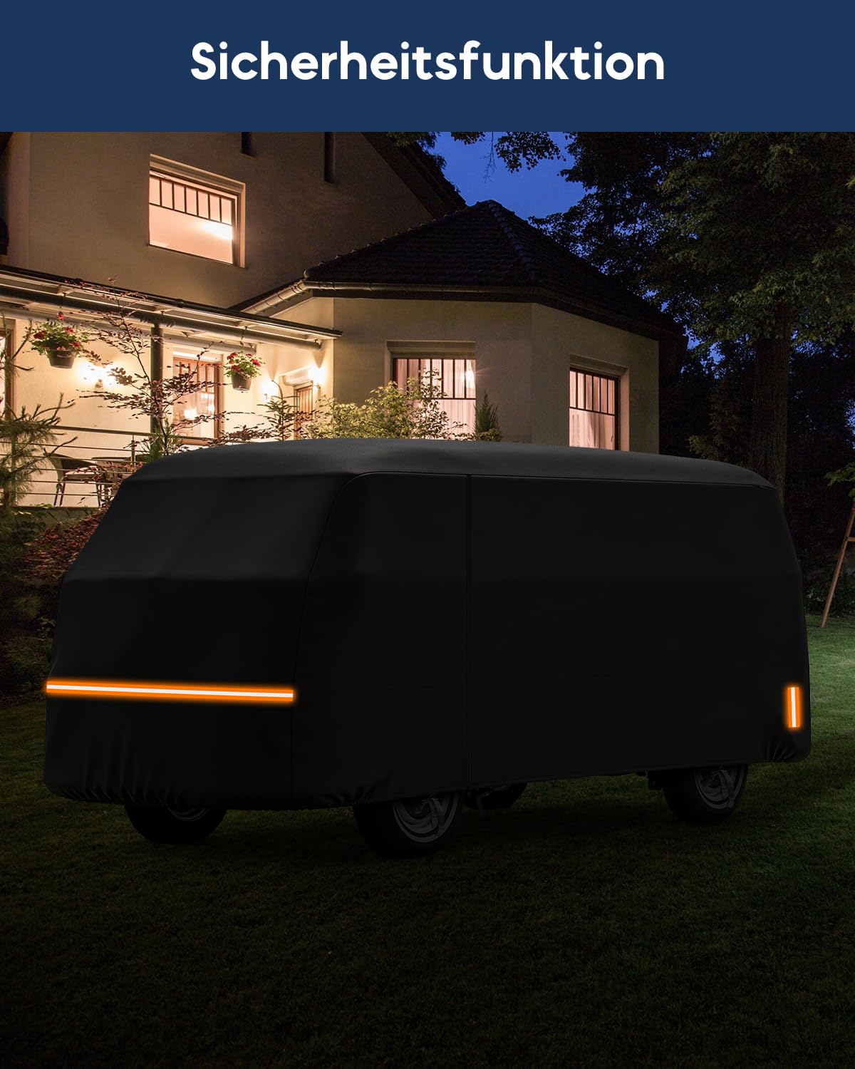 Wohnmobilabdeckungen für VW T1 T2 T3, 420D Oxford Gewebe Wohnwagen Abdeckung, Wasserdicht, PU-Atmungsaktiv, UV-Beständig, 457 × 184 × 196 cm, Passend Für Eine Reihe Von Campervans