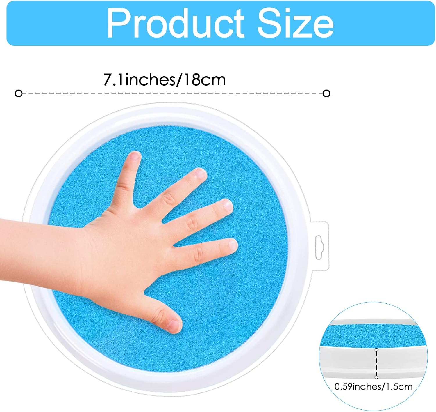 CIOUYAOS 10 PCS 7" Large Round Ink Pads, 10 Colors DIY Partner Fingerprint Rainbow Stamp Ink Pads, Washable Stamp Pads for Kids Rubber Stamps Crafting Paper Wood Fabric