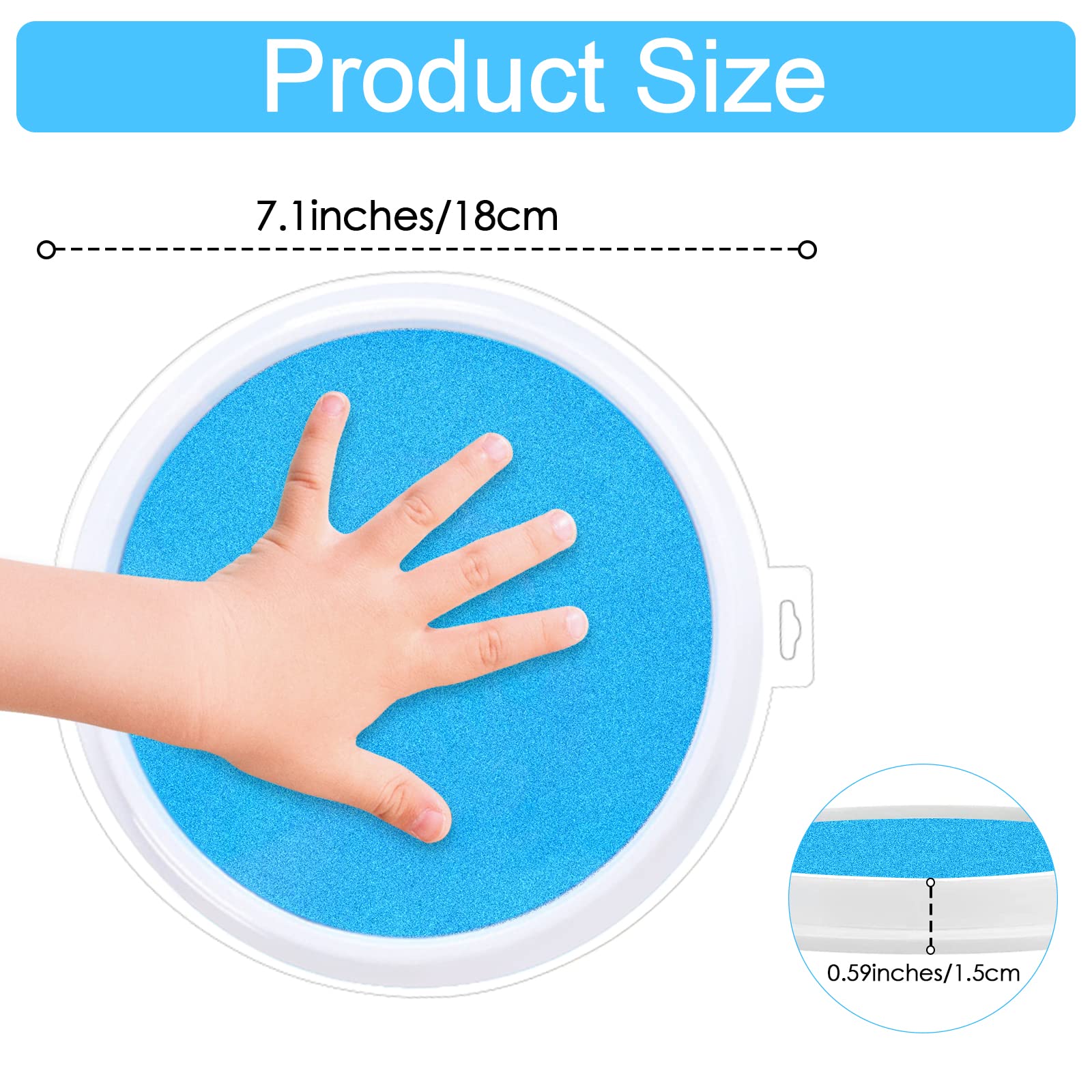 CIOUYAOS 10PCS 7" Large Round Ink Pads for Stamping 10 Colors DIY Fingerprint Washable Stamp Ink Pads - Image 2