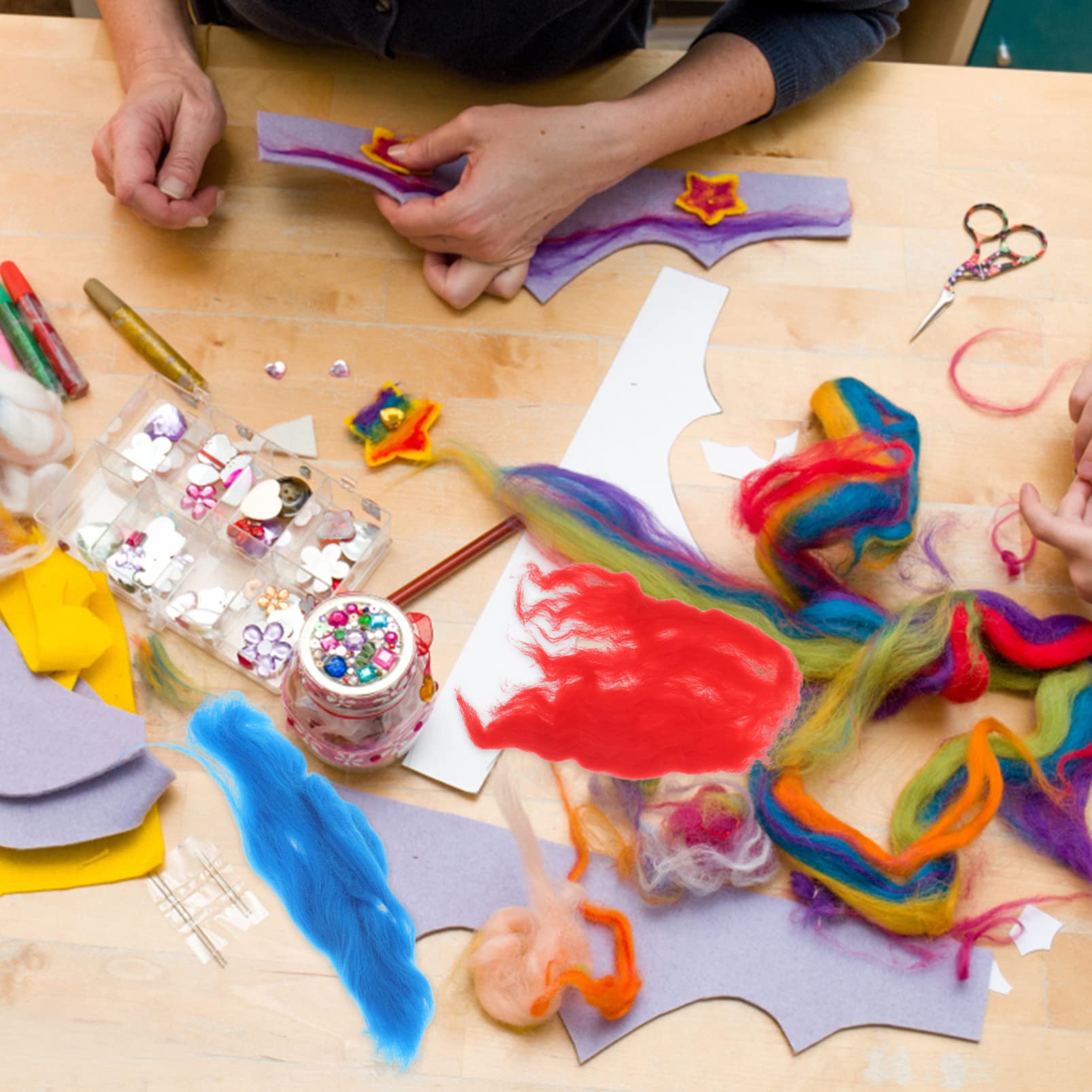 STOBOK 108stücke Teiliges Nadelfilzset Bunte Wollfilzmaterialien Für Erwachsene Für Kreative Bastelprojekte Hochwertiger Nadelfilzwerkzeuge Und Zubehör