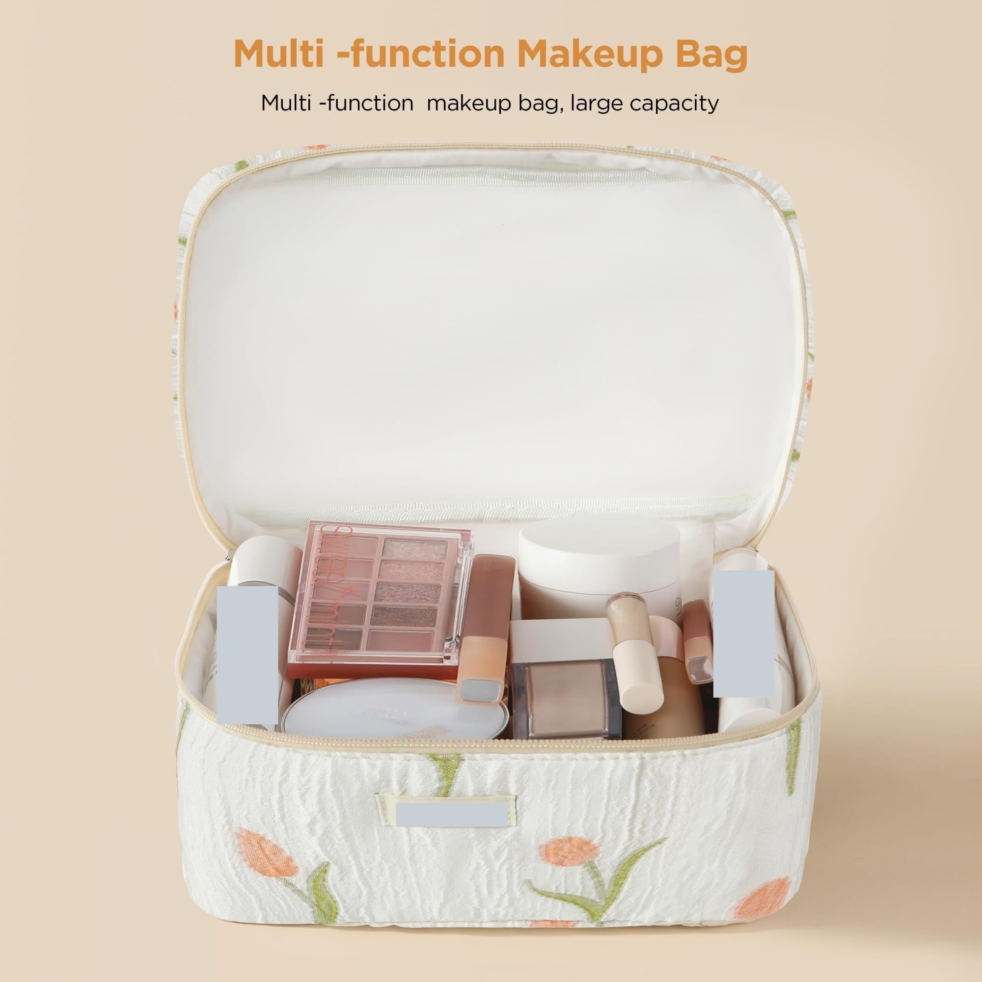 Kosmetiktasche Kulturtasche Gesteppte Kosmetiktasche, 3er-Pack, Baumwolle, Reise-Make-up-Tasche, Kosmetiktasche, Kulturbeutel for Damen Schminktasche Damen