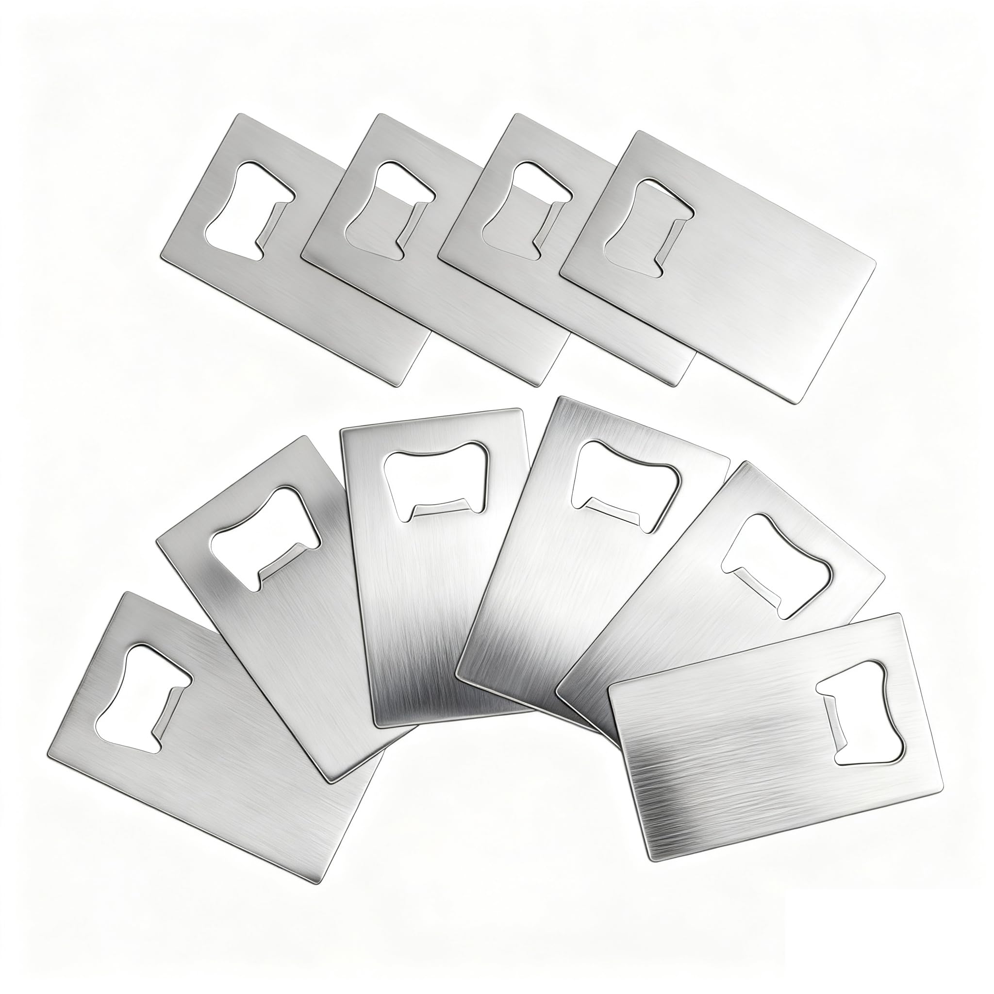 Décapsuleur acier inoxydable argenté format carte de crédit, un cadeau utile pour invités