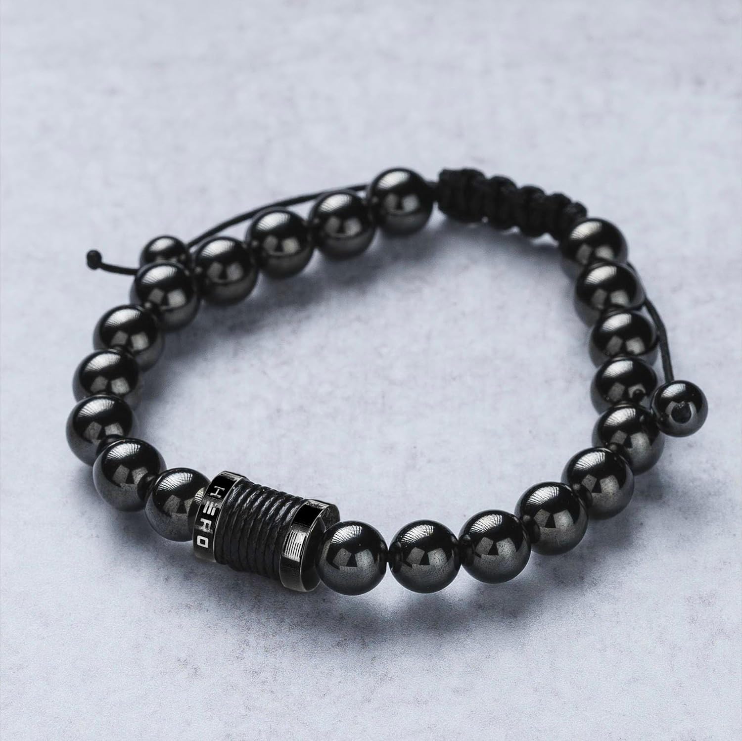 iHeartDogs Hero Company Magnetic Hematite Titanium Beads Bracelet - Magnetic Therapy Bracelet for Men and Women - Image 2