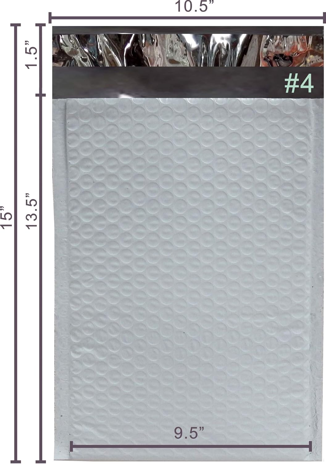 Yens Poly Bubble Mailers 9.5x14.5 100 Pack Self Seal Adhesive Shipping Bags, Cushioning Padded Envelopes for Shipping, Mailing, Packaging Useable Space 9.5x13.5 PM#4-100