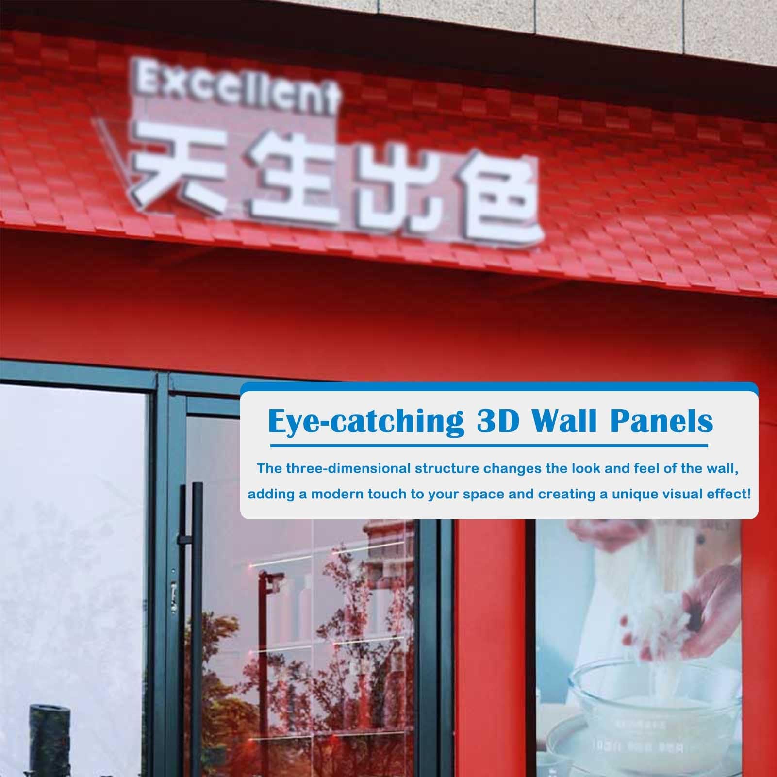 Paneles Decorativos para Pared Interior Exterior Paneles de Pared 3D con Textura de Baldosas de Piedra, Paneles de Revestimiento de Pared de PU Impermeables, para Decoración de Interiores Residenciale