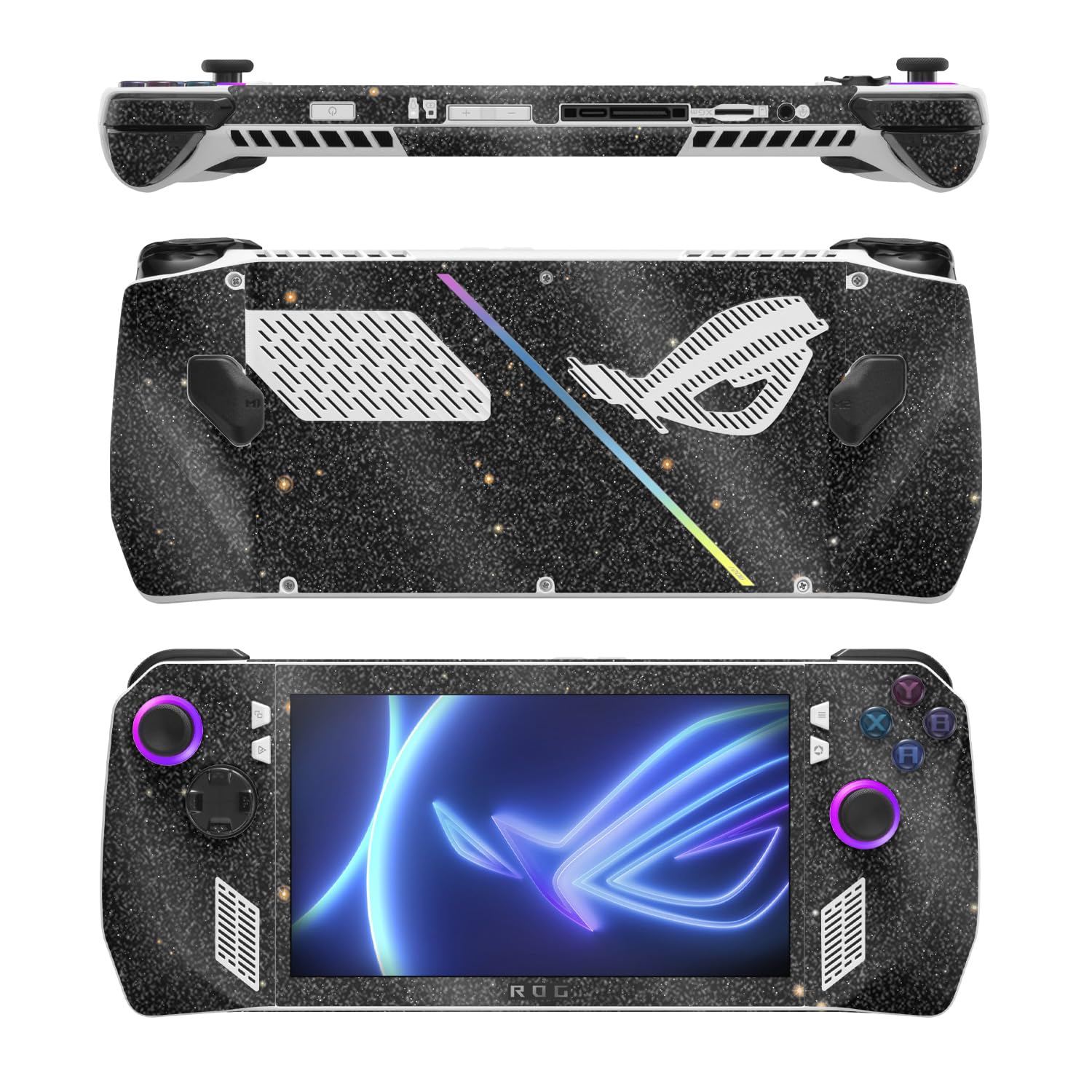 MightySkins Glossy Glitter Skin Compatible with Asus ROG Ally - Deep Space | Protective, Durable High-Gloss Glitter Finish | Easy to Apply, Remove, and Change Style