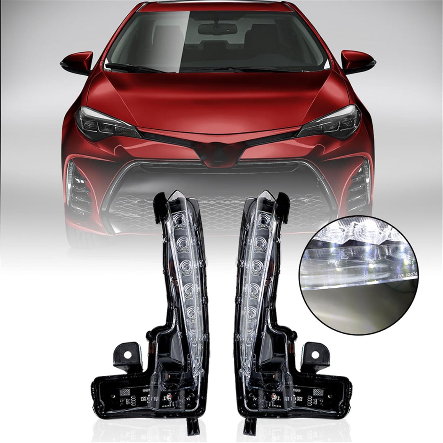 2Pcs Front Driving Fog Light Daytime Running Light Replacement for 2017-2019 Corolla SE 8144002030 8143002030