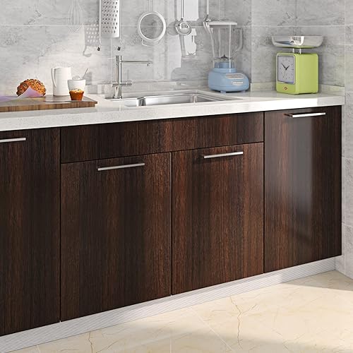 Miniatura 8 de FunStick Papel tapiz de madera de nogal marrón de 15.8 x 472 pulgadas, para despegar y pegar, papel de contacto de madera impermeable para