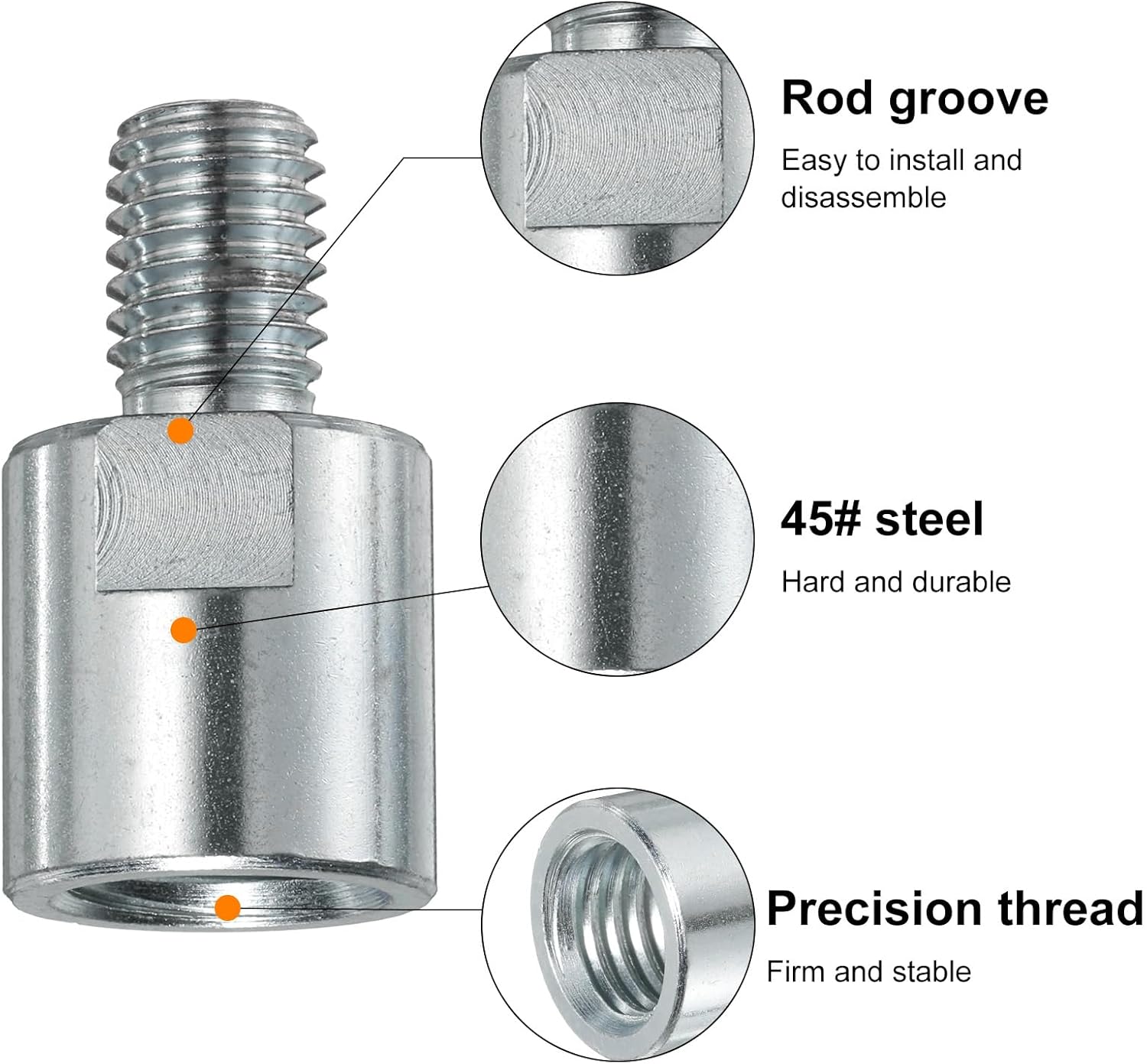 Generic M14 Female to M10 Male Adapter Polisher Adaptor Connecting Angle Grinder Attachment Thread Adapter Conversion Tool for Diamond Core Bit Polishing Pad Wheel