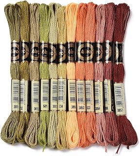 CABODYALS 12 Skeins Variegated Embroidery Floss Bulk - 105 Yards 6-Strand Thread in Fall Colors for Friendship Bracelets, Cross Stitch & Crafts
