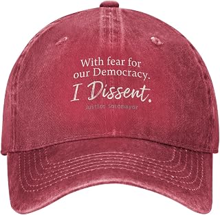 with Fear for Our Democracy I Dissent Golf Hats Pro Democracy American Patriotic Retro Dad Caps Fitted Denim Running
