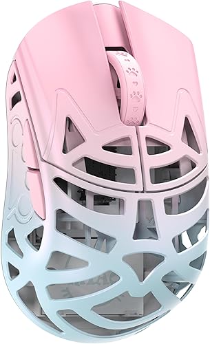 WLMOUSE Beast X Miao Ultralight 31g Magnesium Alloy Cute Gaming Mouse with PAW3950HS Sensor, Cat Paw Theme, Small Hand Gaming Mouse with 8K Polling Rate,TTC/OM Switches (Blue&Pink(OM Switch)) - Blue&Pink(OM Switch)