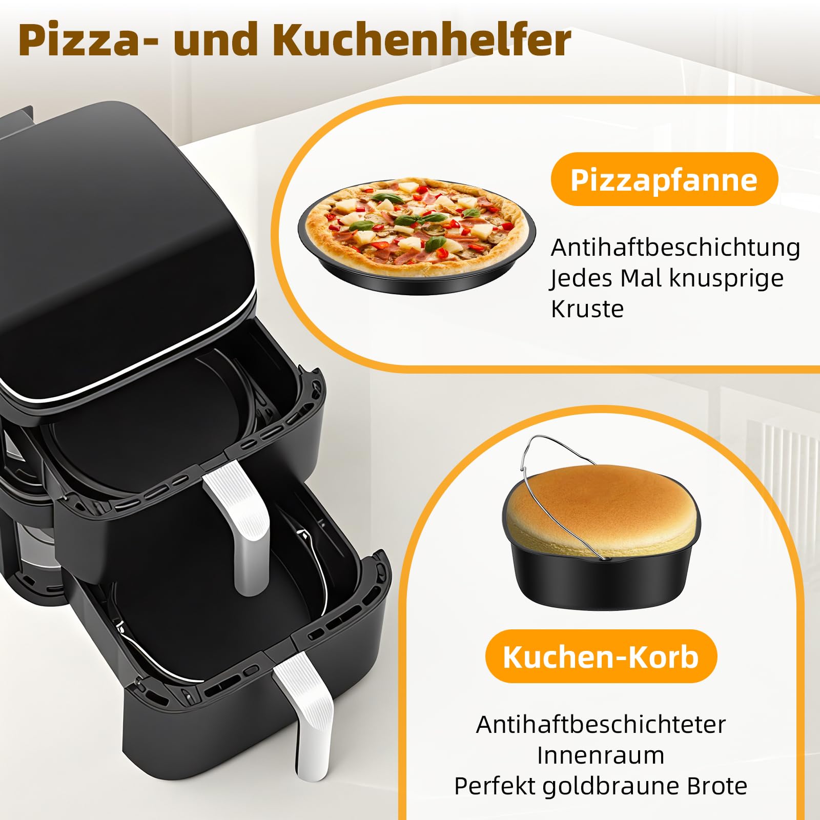 Zubehör Set für COSORI Turbo Tower Compact 8,6 L DC861 16-teilig