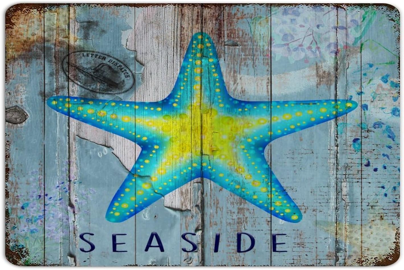 Nautical Beach Ocean Theme Underwater Starfish Retro Metal