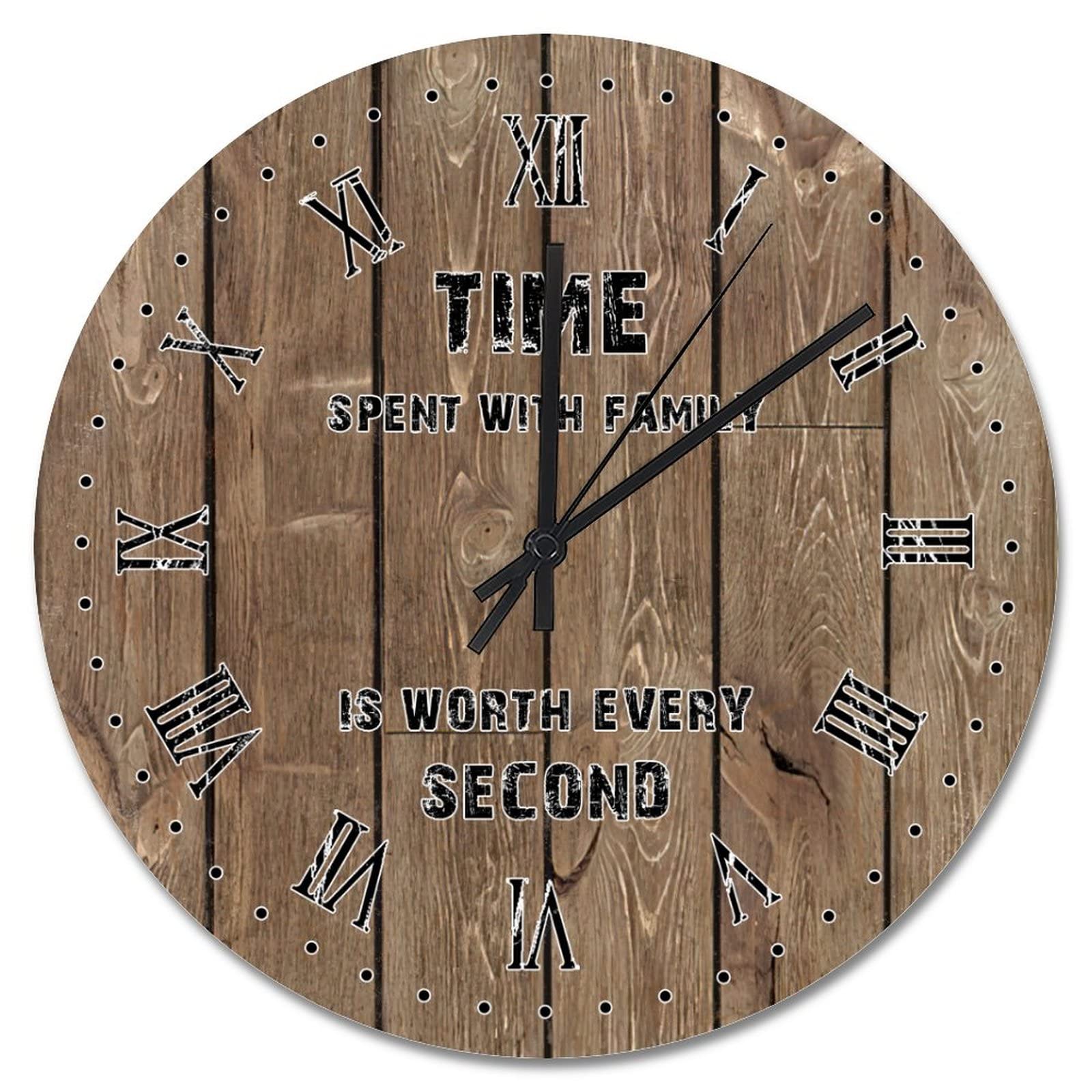 Horloge murale en bois lisible et silencieuse pour l'école et la maison
