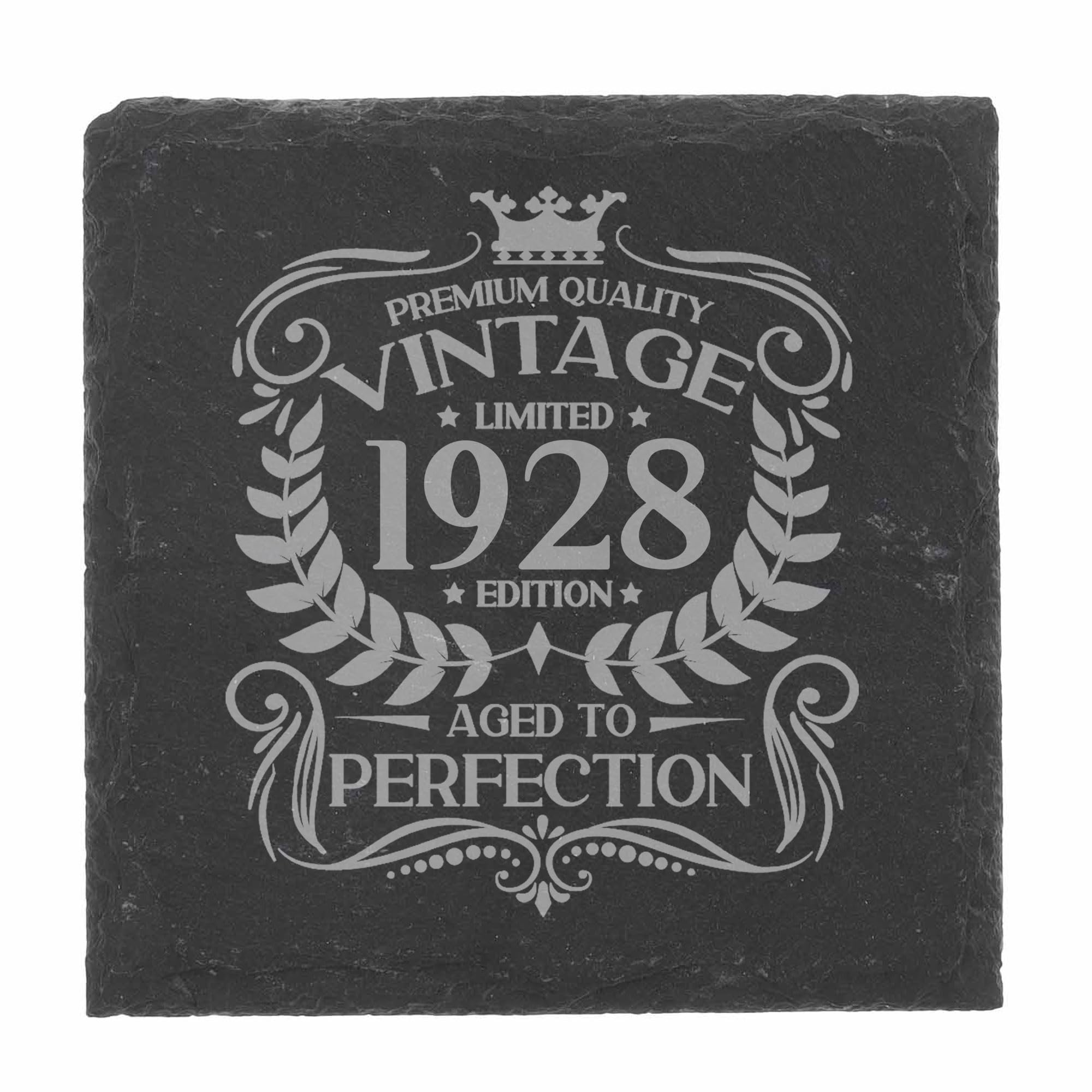 80th Birthday Gift for Men Vintage 1946 Aged to Perfection Engraved Slate Coaster Present for 80 Year Old Etched Natural Slate Placemat (Round Slate) — view 87
