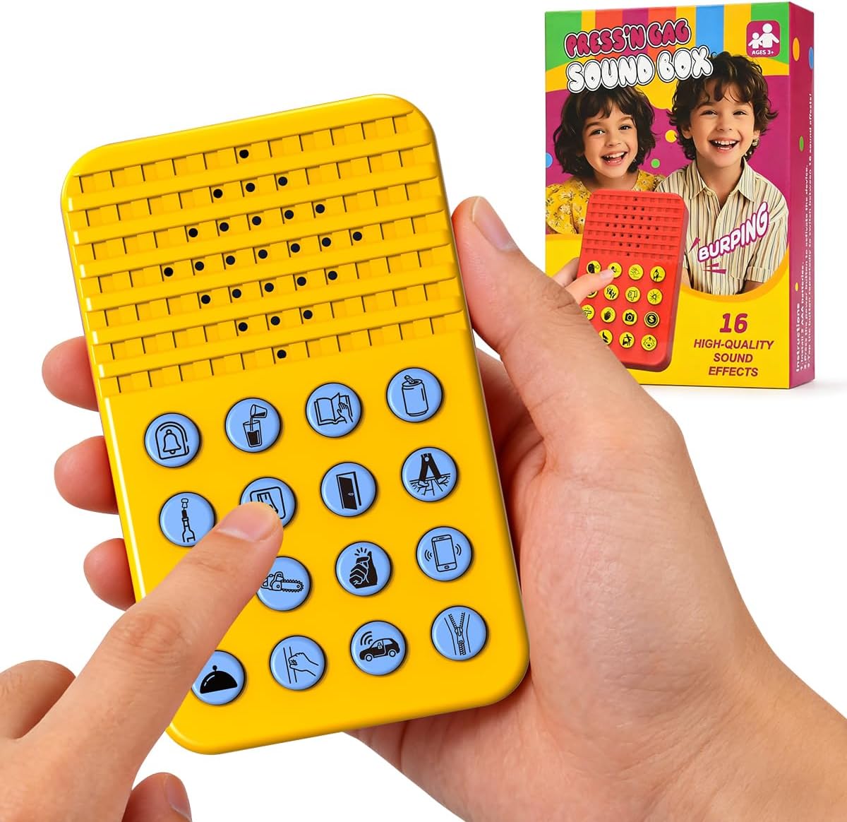 Sound Effects Machine for Kids, Adjustable Volume Noise Maker Prank Stuff with 16 Household Noises, Teen Boys Gifts Ages 8-13, Cool Gag & Practical Joke Toys for Teenager 10 Year Old