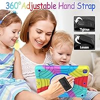 Vista 6 de BMOUO Funda para iPad de 9ª/8ª/7ª generación de 10.2", correa de mano giratoria a prueba de golpes para iPad de 9ª/8ª/7ª generación con soporte