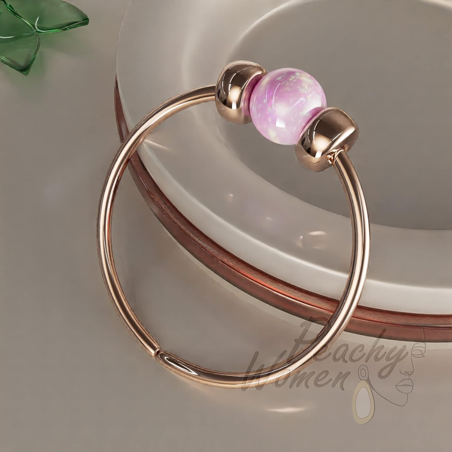 Rose Gold Nose Rings Opals - Image 4