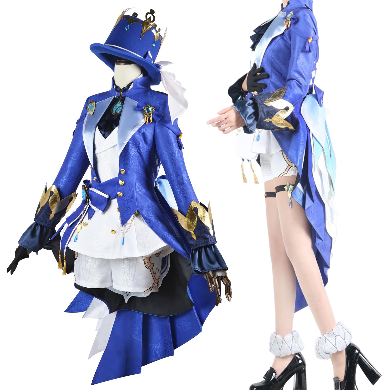 Amazon.co.jp: Plazhen 原神 フリーナ コスプレ衣装 帽子付き 12点フル