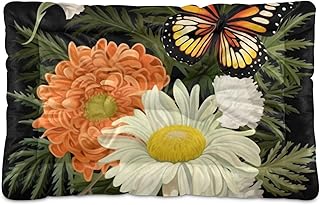 Bulletgxll Monarch Butterfly Dog Bed Cat Bed Washable Pet Bed Comfortable Anti-Slip Pet Sleeping Mat for Large Medium Small Dogs, 24x18 Inch