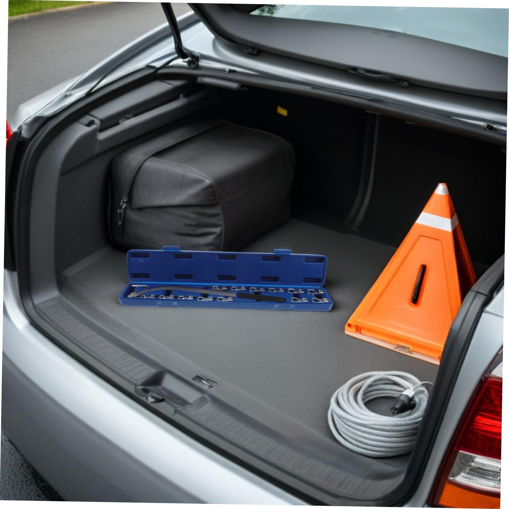 Abaodam Set 15 Pezzi Attrezzi da Officina Meccanica per Riparazione Motore Auto con Puleggia Tendicinghia e Rullo Folle in Acciaio Argento Resistente per Manutenzione Motori