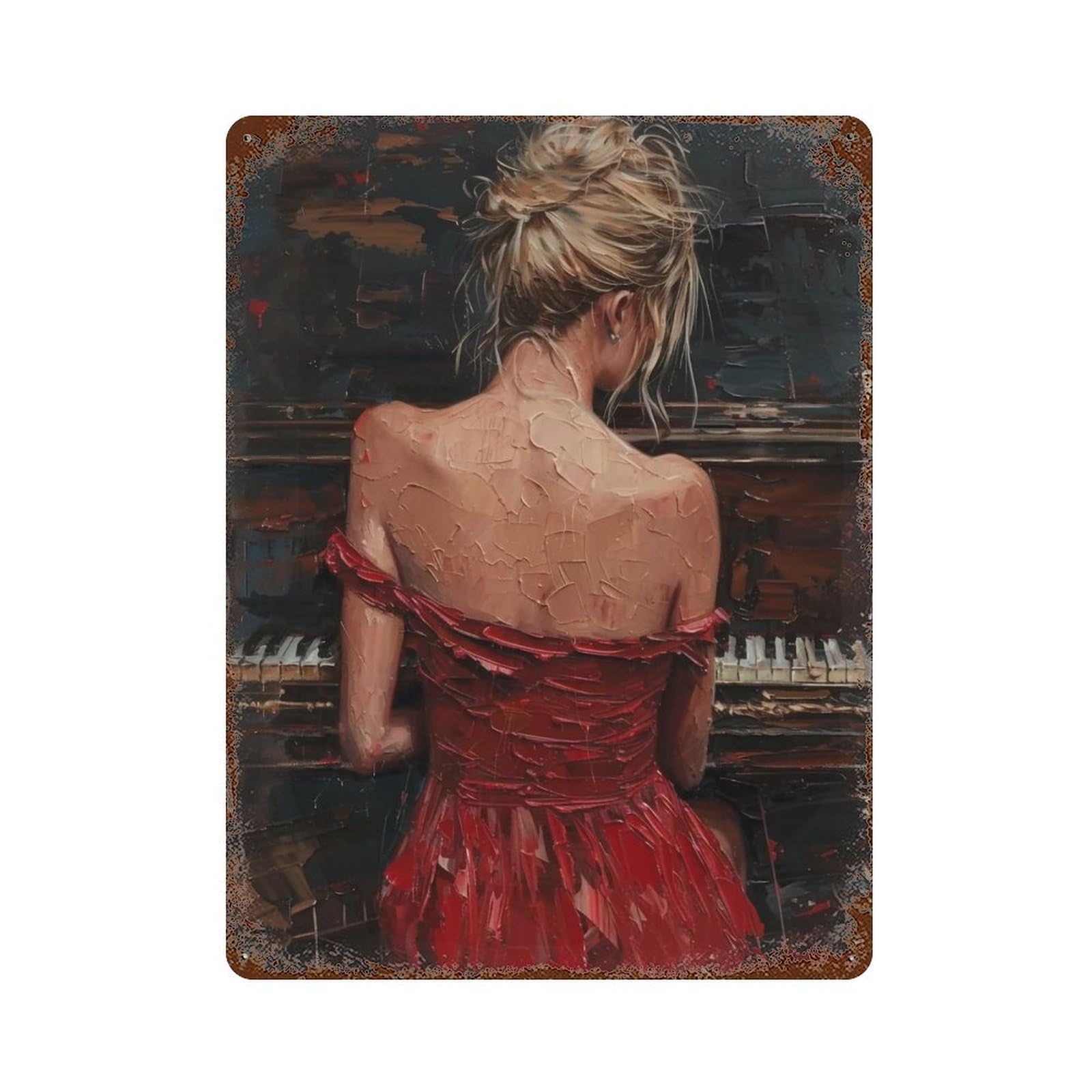 HDURYEYRYY Melody In Scarlet 03 Wall Retro Iron Vintage Art Metal Tin Sign Poster Modern Home Cofffee Club Art Bar Shop Decor 40x30cm