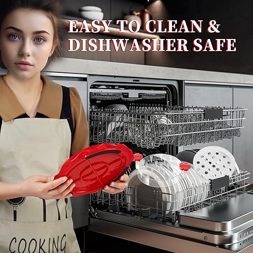 Miniatura 6 de Trituradora de pollo, herramienta trituradora de pechuga de pollo de 9.2 pulgadas, tapa transparente, máquina trituradora de carne grande, mango