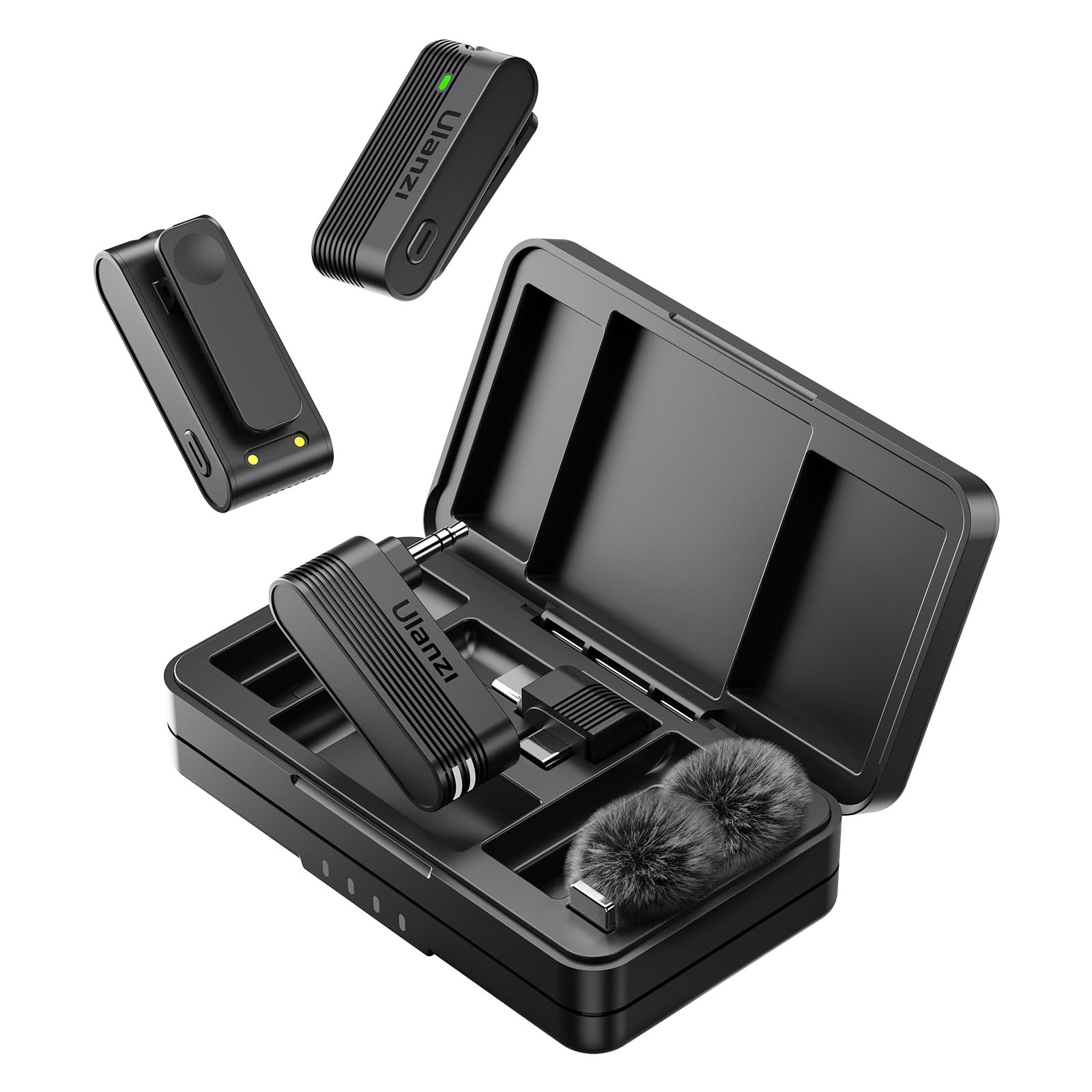 ULANZI A100 Microfono Lavalier per Cellulare e Fotocamera, Mini Microfono USB C, Durata Batteria 13.5H, Microfoni Bluetooth Portatile per Video, Live Streaming, YouTube, TikTok, Vlog, Interviste