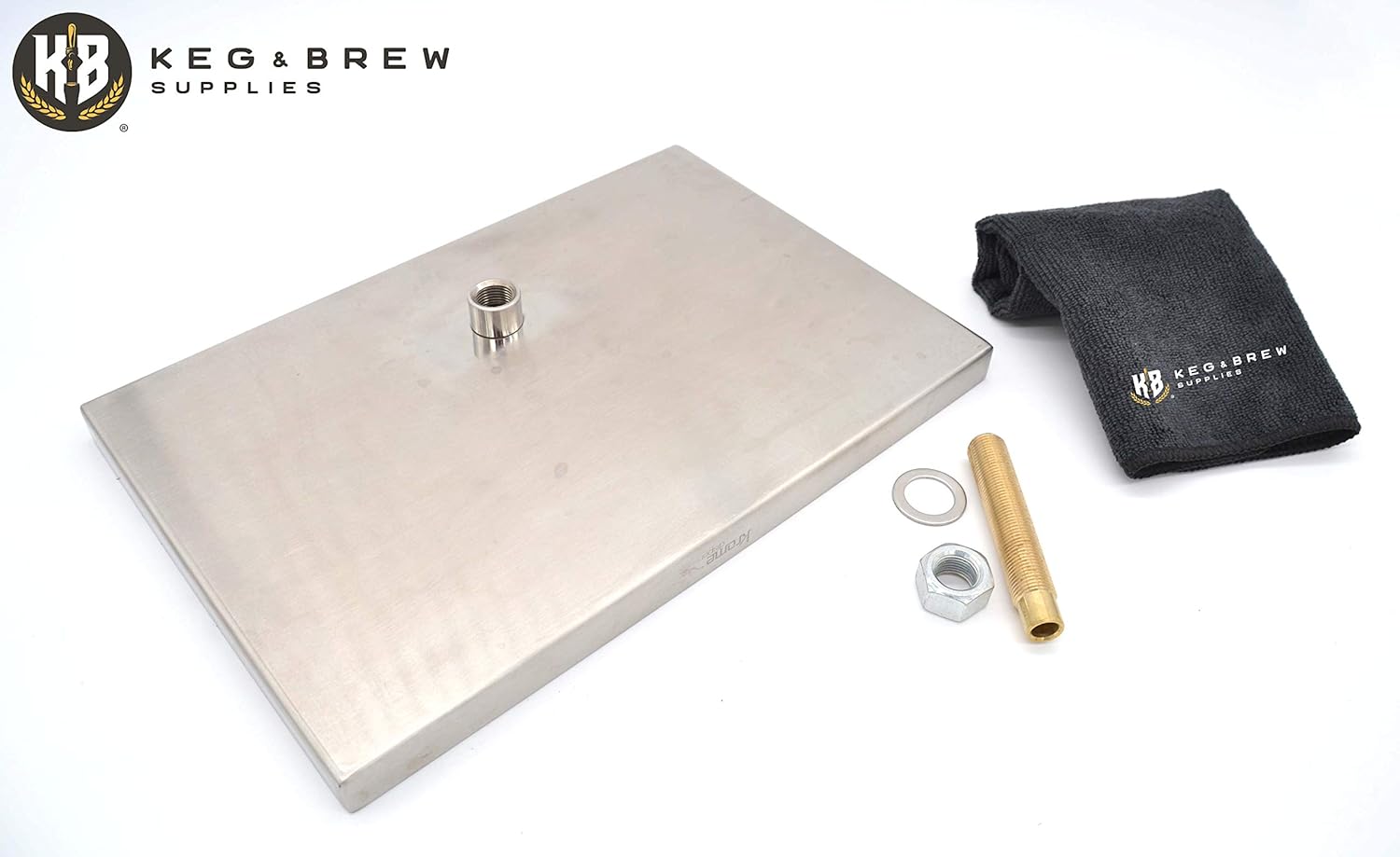 K&B Surface Mount Drip Tray - Variations (Surface Mount Drip Tray with Drain - Stainless Steel, 12" x 8")