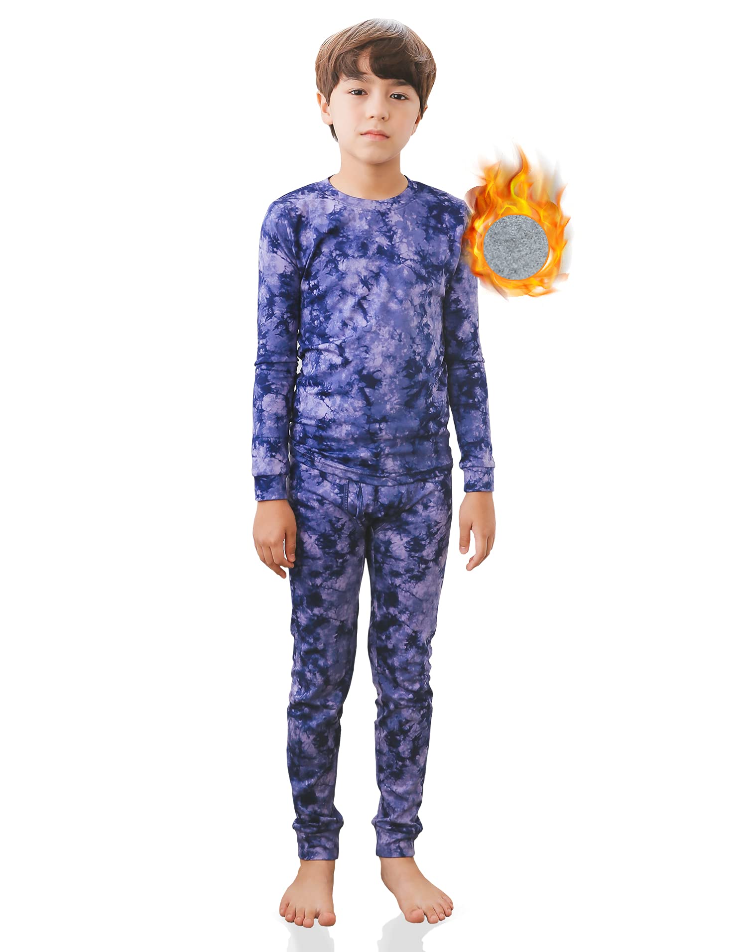 TINFL by Vaenait 4-14 Years Boys Kids Aeroheat Thermal Underwear Base Layers Warm Fleece Lined Pajama Long John Set