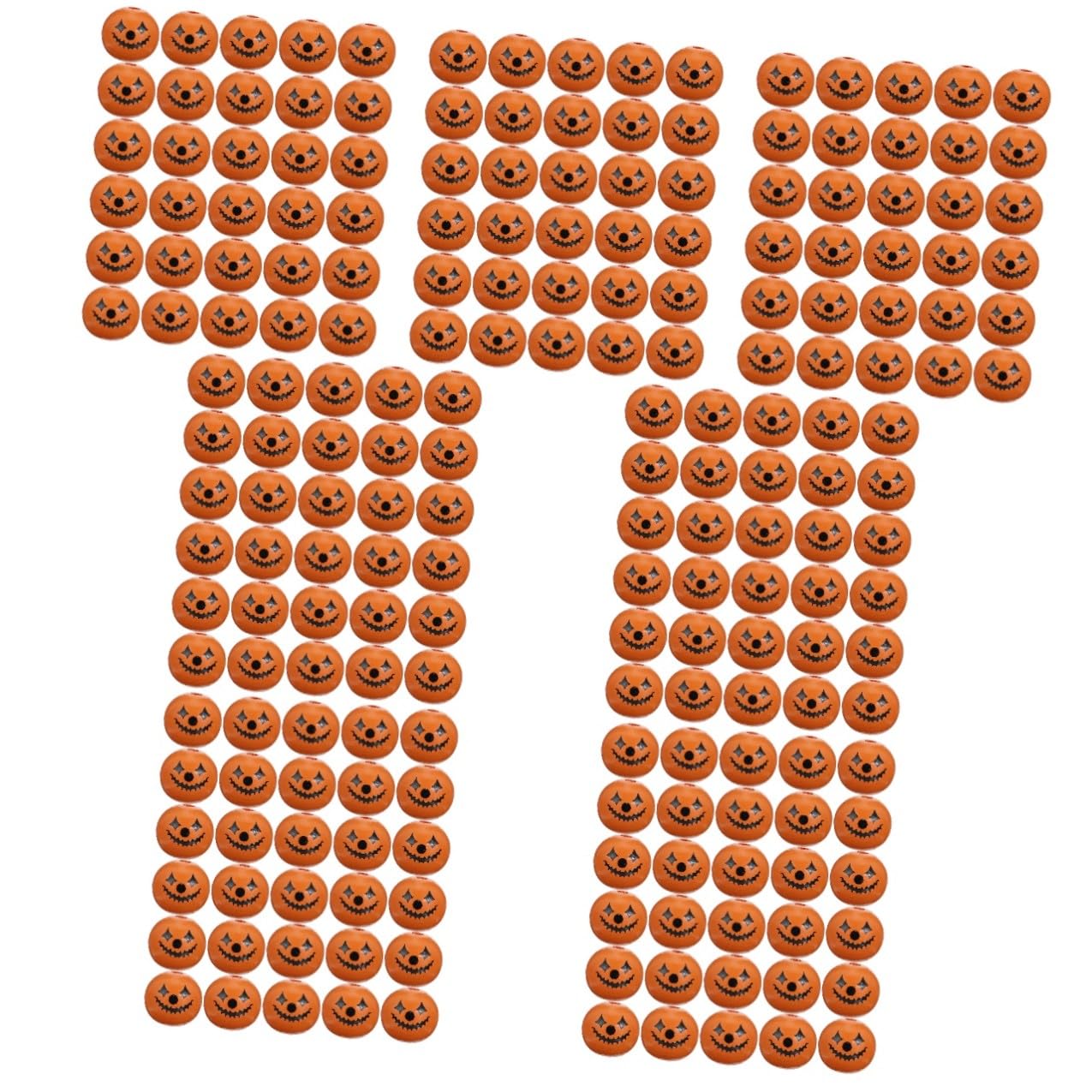 Abaodam 210 Stück Holzperlen und Selbstgemacht Schmuck Zubehör Rund ohne Grate Halloween Orange Kürbis Glatte Oberfläche zum Basteln von Armbändern