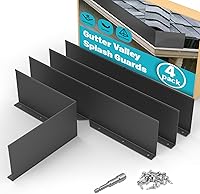 Chiligent 4-Pack Aluminum Gutter Valley Splash Guards - Foldable Rain Diverters for Shingle Roofs, Corners & Valleys, Easy Install with Screws