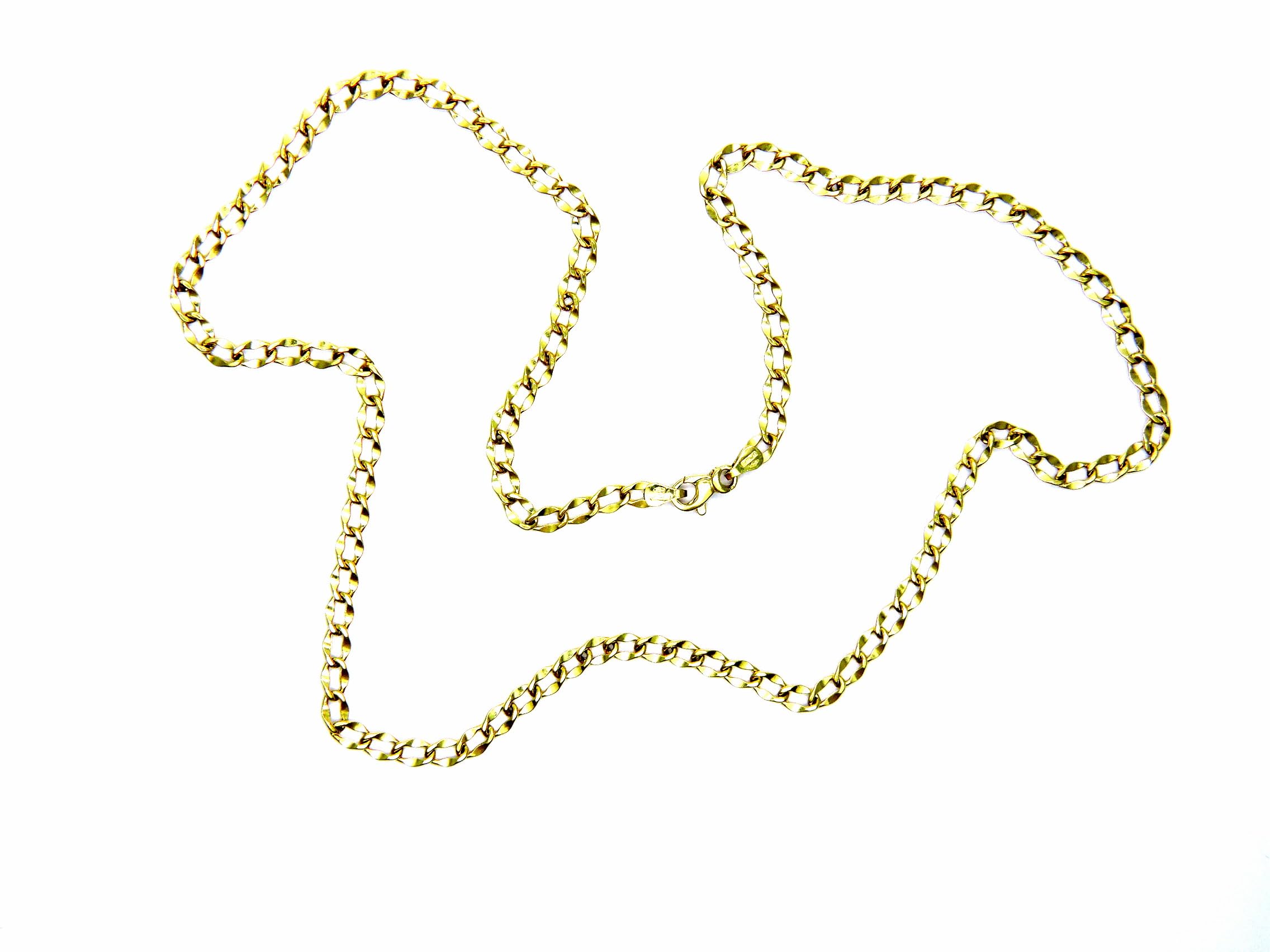Collana Oro Giallo 18kt (750) Catena Maglia Rombo Uomo Donna Bambini