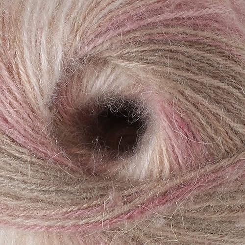 Miniatura 8 de 1 madeja YarnArt Angora Active Knitting Yarn, 25% mohair 75% acrílico, 100 g (3,5 oz), 1,640.4 ft (546 yd), peso del hilo 0 encaje, jaspeado, 851