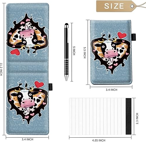 Miniatura 2 de Juego de 4 soportes para bloc de notas de tamaño de bolsillo, de piel sintética, mini bloc de notas con 2 bloc de notas pequeños y lápiz capacitivo,