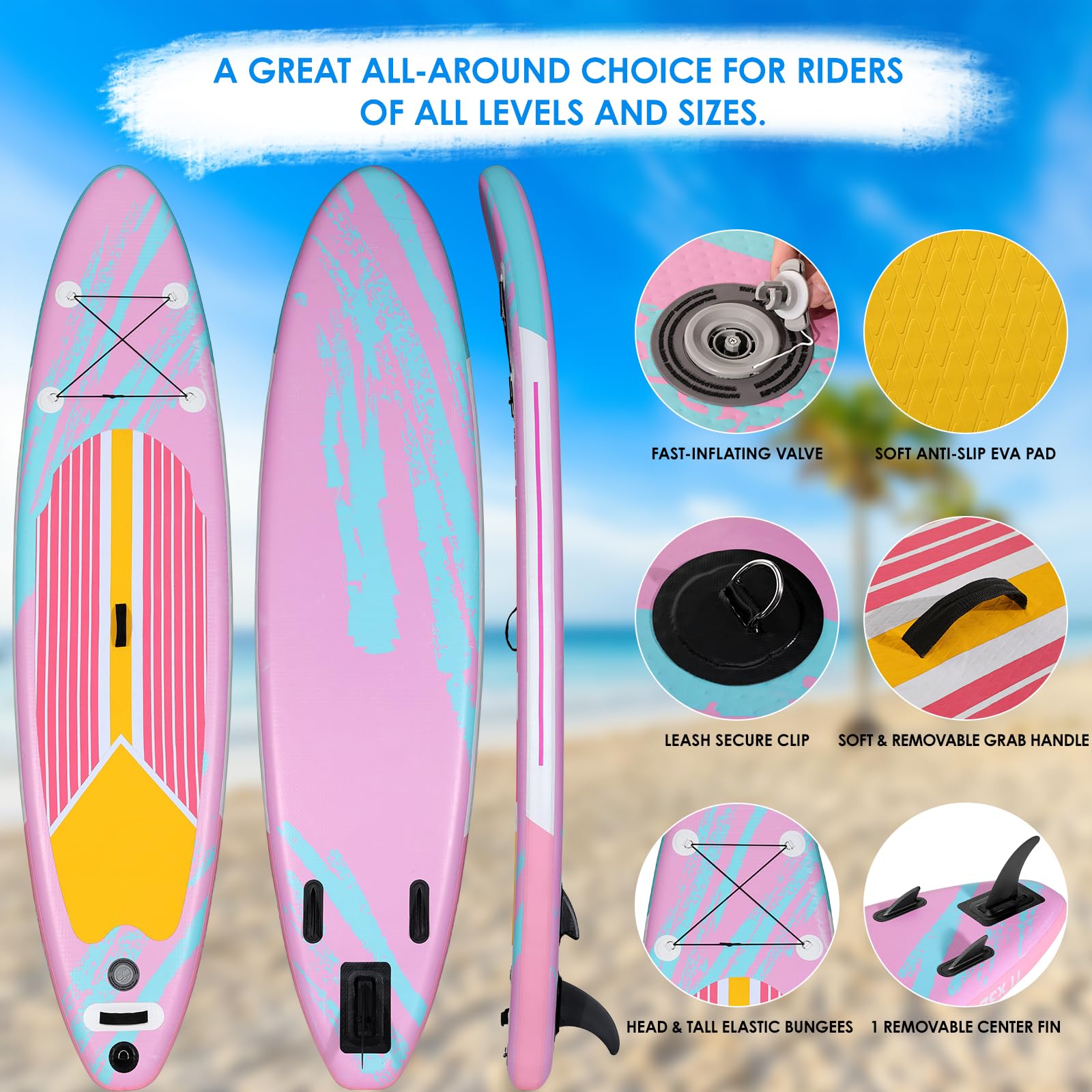 LIFERUN SUP Paddling Board 305 x 76 x 15 cm Stand Up Paddle Set, set completo di accessori premium, per adulti e ragazzi di tutti i livelli, portata fino a 200 kg