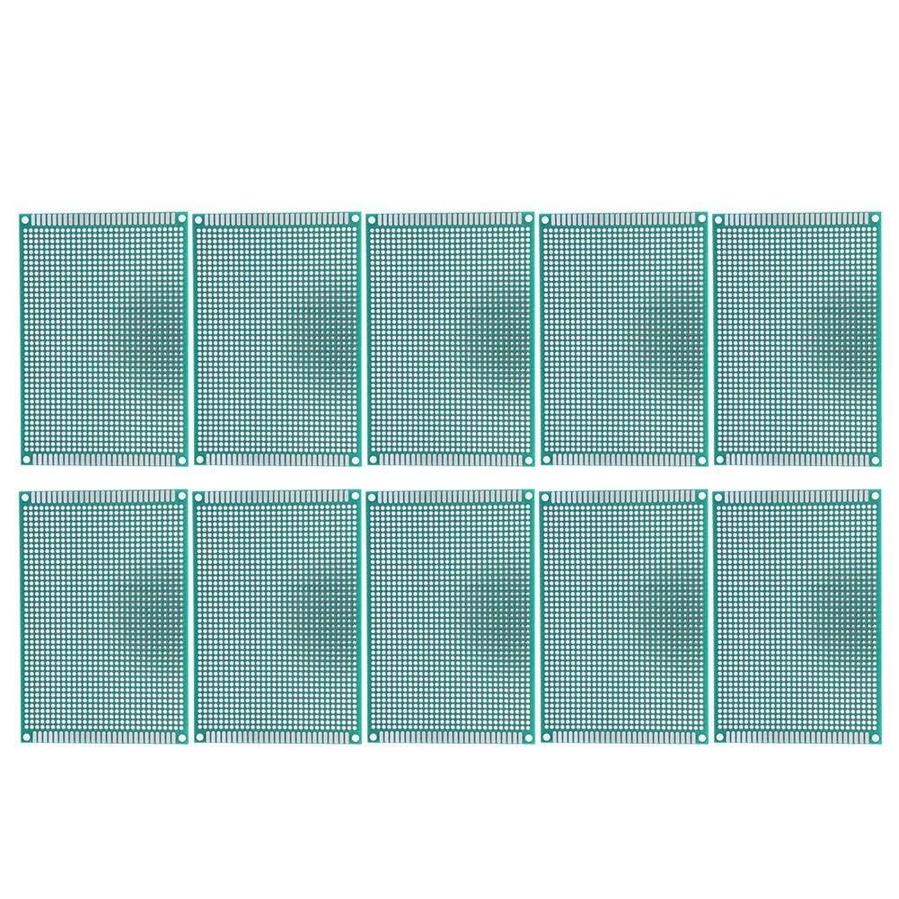 10 Pz 8x12 Cm Doppio Lato Prototipo PCB Scheda Lato Stagnato, Scheda a Circuito Stampato Universale Fai Te Stagnato Protoboard Kit PCB Elettronico Compatibile con Kit Breadboard